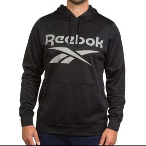 NWT Reebok Tech Black Fleece Hoodie with Gray Logo Size Med